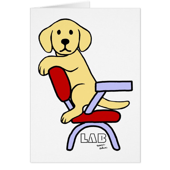 Yellow Labrador Student 3 Cartoon (Voorkant)