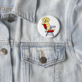 Yellow Labrador Student 3 Cartoon Ronde Button 5,7 Cm (In situ)