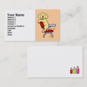 Yellow Labrador Student 3 Cartoon Visitekaartje (Voorkant / Achterkant)