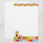 Yellow Labrador Student 3 Mosaic Briefpapier (Voorkant / Achterkant)