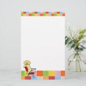 Yellow Labrador Student 3 Mosaic Briefpapier (Staand voorkant)