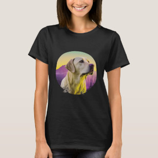 Yellow Labrador Synthwave 80s Retrowave Aesthetic T-shirt
