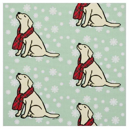 Yellow Labrador Tartan Scarf Stof (Swatch)