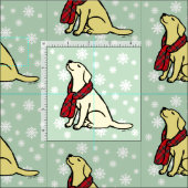 Yellow Labrador Tartan Scarf Stof (Delen)