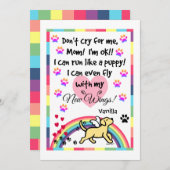 Yellow Labrador Trotting Memorial Card Programmakaart (Voorkant / Achterkant)