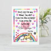 Yellow Labrador Trotting Memorial Card Programmakaart (Staand voorkant)