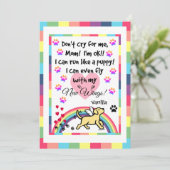 Yellow Labrador Trotting Memorial Card Programmakaart (Staand voorkant)