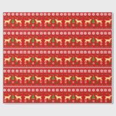 Yellow Labrador Ugly Kerstpattern Cadeaupapier (Vlak)