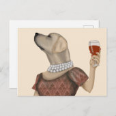 Yellow Labrador Wine Snob Briefkaart (Voorkant / Achterkant)