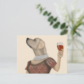 Yellow Labrador Wine Snob Briefkaart (Staand voorkant)