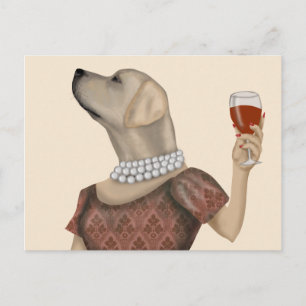 Yellow Labrador Wine Snob Briefkaart
