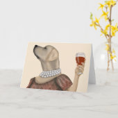 Yellow Labrador Wine Snob Kaart (Gele Bloem)