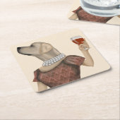 Yellow Labrador Wine Snob Kartonnen Onderzetters (Schuin)