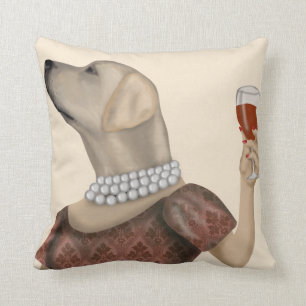 Yellow Labrador Wine Snob Kussen