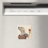 Yellow Labrador Wine Snob Magneet (Insitu (Vaatwasser))