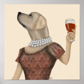 Yellow Labrador Wine Snob Poster (Voorkant)