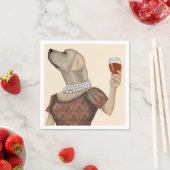 Yellow Labrador Wine Snob Servet (Insitu)