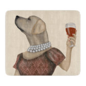 Yellow Labrador Wine Snob Snijplank (Voorkant)