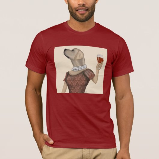 Yellow Labrador Wine Snob T-shirt (Voorkant)