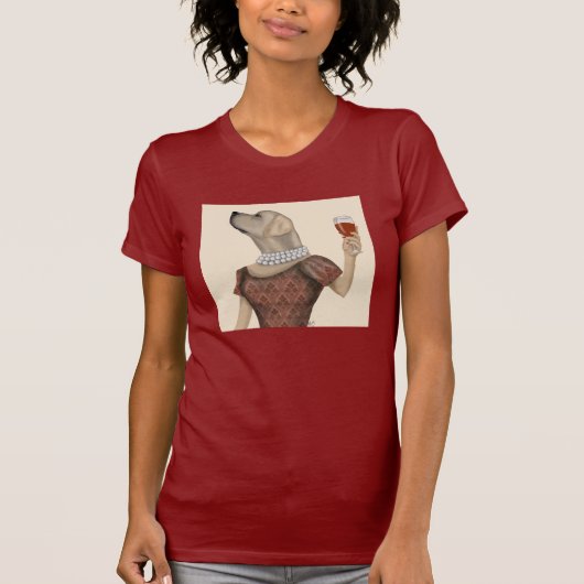 Yellow Labrador Wine Snob T-shirt (Voorkant)