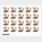 Yellow Labrador Wine Snob Vierkante Sticker (Vel)