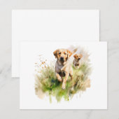 Yellow Labradors in the brush Notitiekaartje (Voorkant / Achterkant)