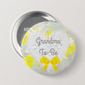 Yellow Lacy Oma-to-be Baby shower Button (Voorkant /achterkant)