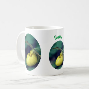 Yellow Lady Slipper Flower Personalized Koffiemok