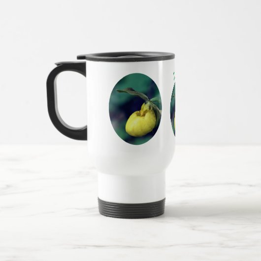 Yellow Lady Slipper Flower Personalized Reisbeker (Links)