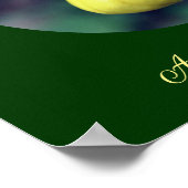 Yellow Lady Slipper Flower Voeg Jouw tekst toe Poster (Hoek)