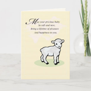 Yellow Lamb Baby Gefeliciteerd Kaart