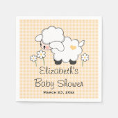 Yellow Lamb Genderneutraal Baby shower Servetten (Voorkant)