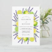 Yellow Lavender Botanical Romance Wedding Kaart (Staand voorkant)