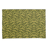 Yellow Leaf Motif Pattern on Dark Green Background Kussensloop (Voorkant-Rechts)