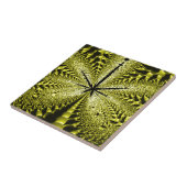 Yellow Leaf Silhouette Fractal Tegeltje (Zijkant)