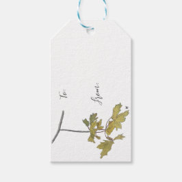 Yellow Leaf Summer en Herfst Gift Label Cadeaulabel
