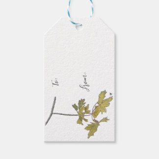 Yellow Leaf Summer en Herfst Gift Label Cadeaulabel