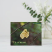 Yellow leaf We hebben briefkaart verplaatst (Staand voorkant)