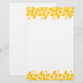 Yellow Leafy Briefpapier (Voorkant / Achterkant)
