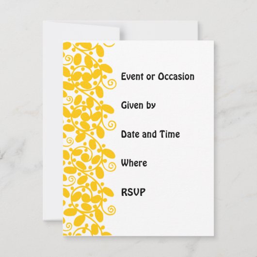 Yellow Leafy Kaart (Achterkant)