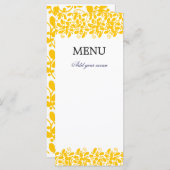 Yellow Leafy Menu (Voorkant / Achterkant)