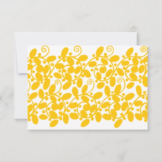 Yellow Leafy RSVP Kaartje (Achterkant)