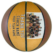 Yellow Leather Bedankt Coach Team Naam Foto Basketbal (Verticaal)