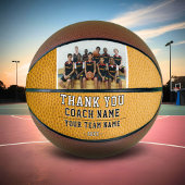 Yellow Leather Bedankt Coach Team Naam Foto Basketbal