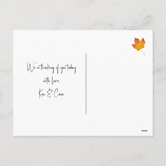 Yellow Leaves on Black Thanksgiving Postcards Feestdagenkaart (Achterkant)