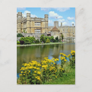 yellow Leeds Castle, Kent, Engeland bloemen Briefkaart