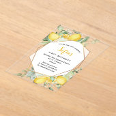 Yellow Lemon 1st Birthday Summer Party Acryl Uitnodigingen (Laagn)