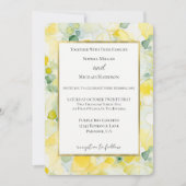 Yellow Lemon Abstract Wedding Kaart (Voorkant)