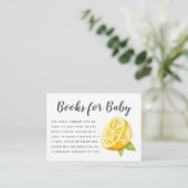 Yellow Lemon Baby shower Boek Aanvraag Informatiekaartje (Staand voorkant)