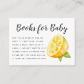 Yellow Lemon Baby shower Boek Aanvraag Informatiekaartje (Voorkant)